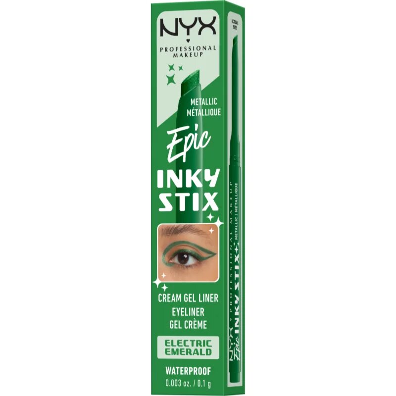 NYX Professional Makeup Epic Inky Stix gelové oční linky odstín 14 Electric Emerald 0.1 g