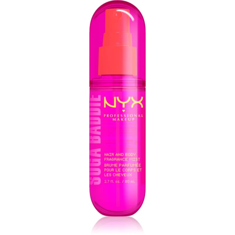 NYX Professional Makeup Fat Oil Body parfémovaná mlha na vlasy a tělo s vůní Suga Baddie 80 ml
