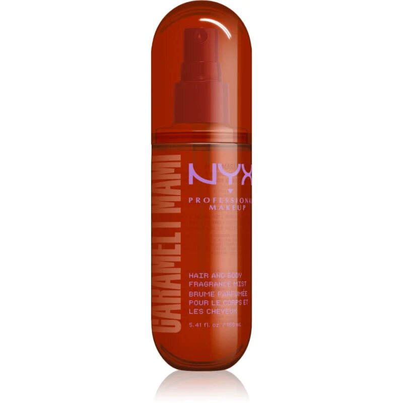 NYX Professional Makeup Fat Oil Body Spray parfémovaná mlha na vlasy a tělo s vůní Caramelt Mami 160 ml