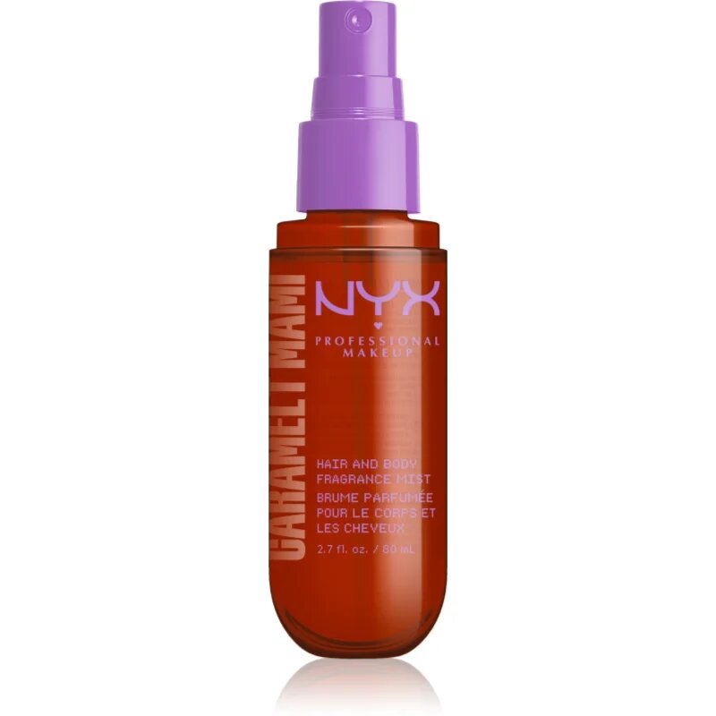 NYX Professional Makeup Fat Oil Body Spray parfémovaná mlha na vlasy a tělo s vůní Caramelt Mami 80 ml