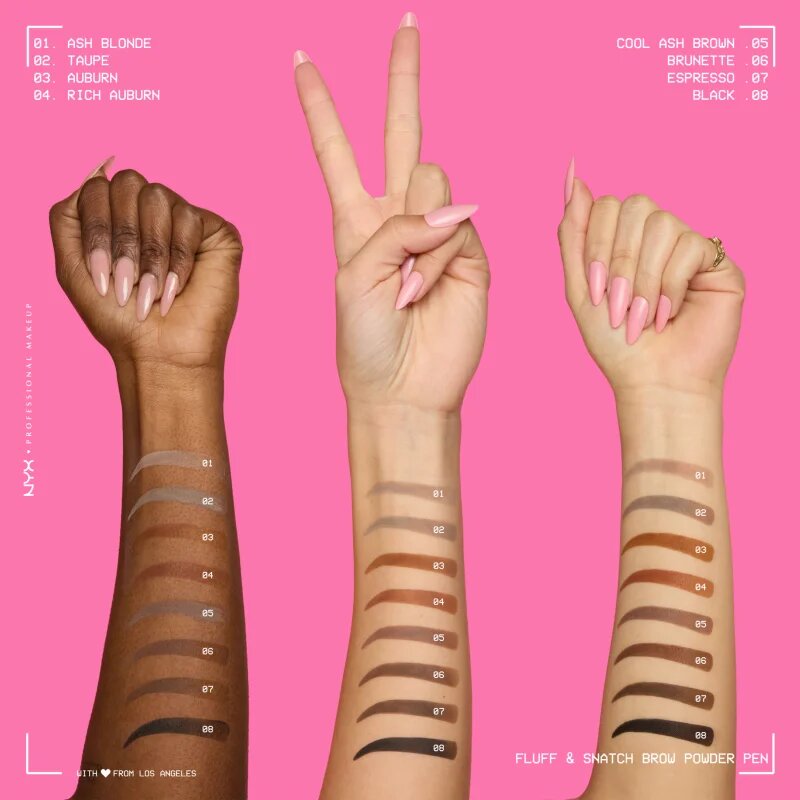 NYX Professional Makeup Fluff & Snatch tužka na obočí s pudrovým efektem odstín Black 1 g