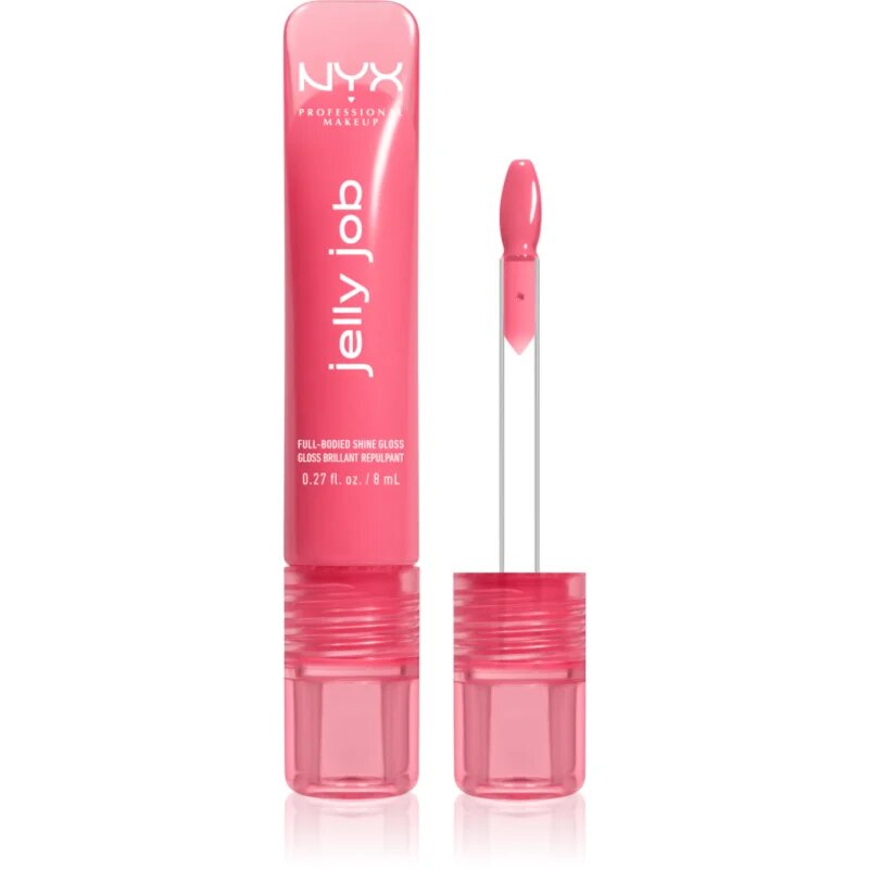 NYX Professional Makeup Jelly Job zářivý lesk na rty se zvětšujícím efektem odstín Jelly Blushin 7.5 ml