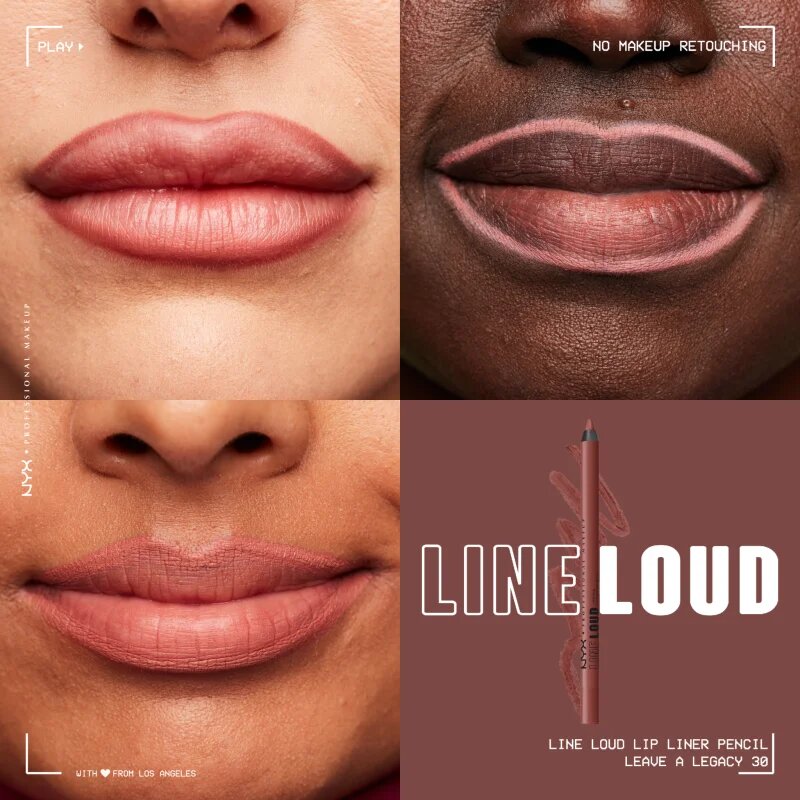 NYX Professional Makeup Line Loud Vegan konturovací tužka na rty s matným efektem odstín 30 - Leave A Legacy 12 g