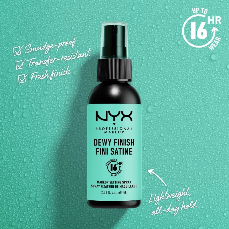 NYX Professional Makeup Makeup Setting Spray Dewy fixační sprej 180 ml