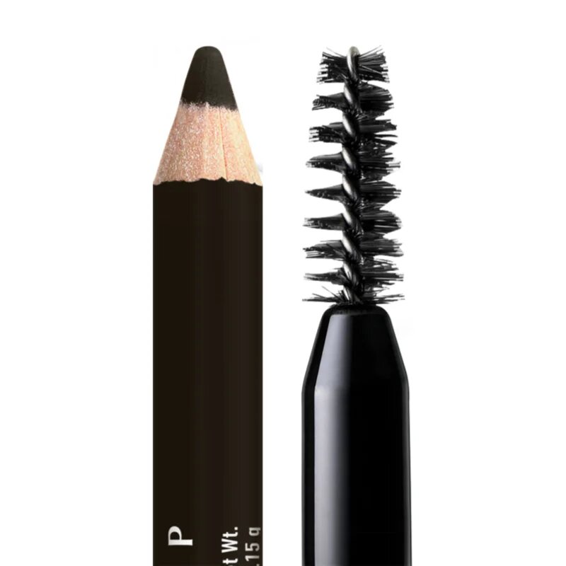 NYX Professional Makeup Powder Louder tužka na obočí s kartáčkem odstín Black 1 ks