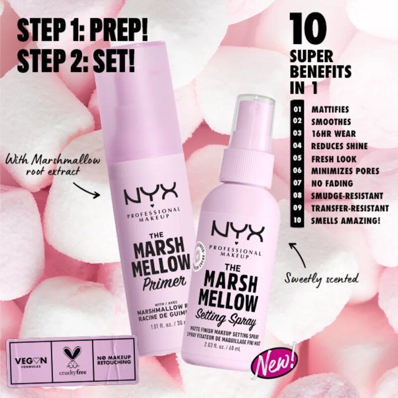 NYX Professional Makeup The Marshmellow Setting Spray fixační sprej na make-up 60 ml