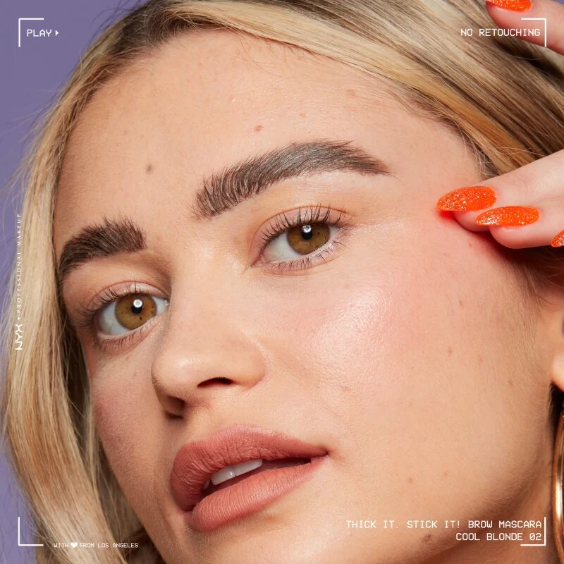 NYX Professional Makeup Thick it Stick It Brow Mascara řasenka na obočí odstín 02 Cool Blonde 7 ml