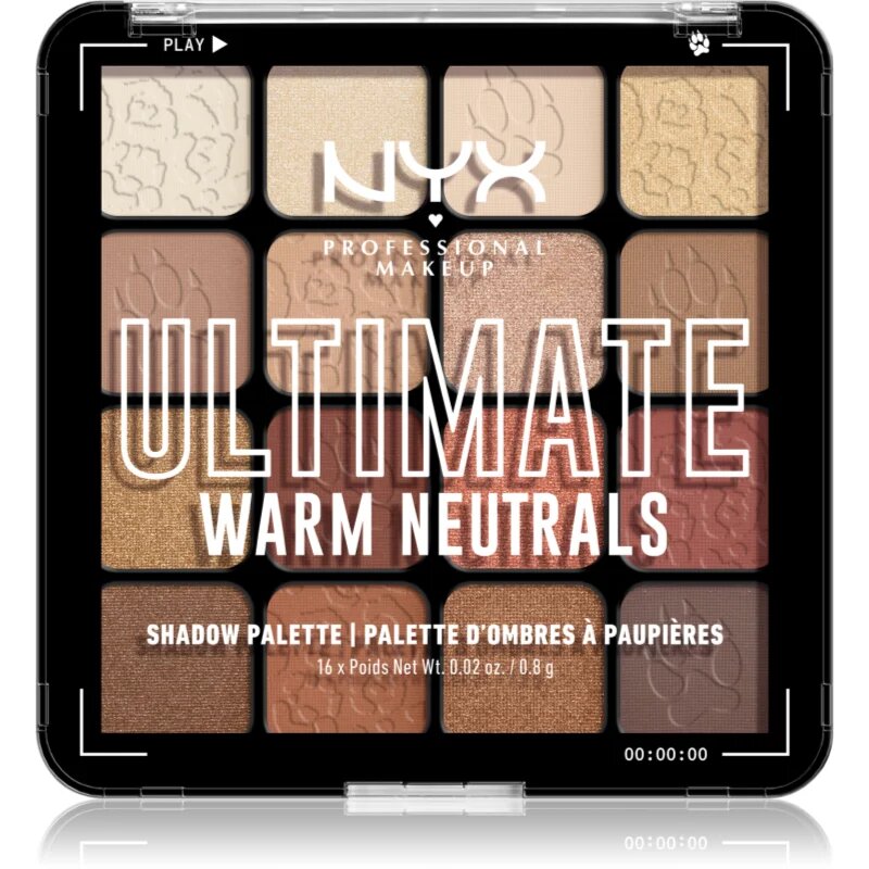 NYX Professional Makeup Ultimate Shadow Palette oční stíny odstín Warm Neutrals 16x08 g