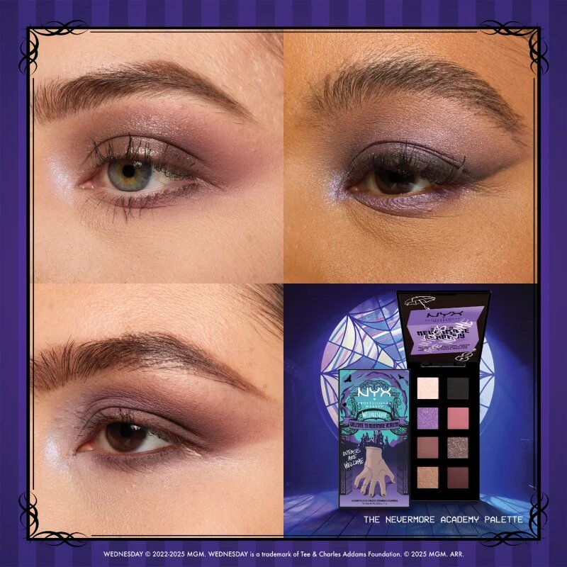 NYX Professional Makeup Wednesday The Nevermore Academy Palette paleta očních stínů 8 barev 8x1 g
