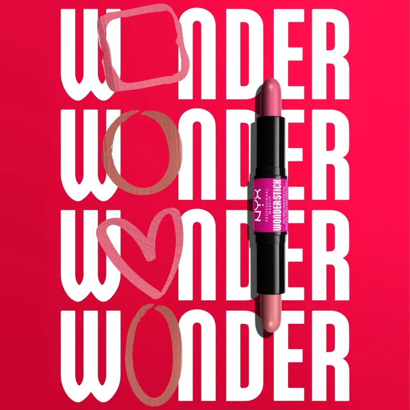 NYX Professional Makeup Wonder Stick Cream Blush oboustranná konturovací tyčinka odstín 03 Coral N Deep Peach 2x4 g