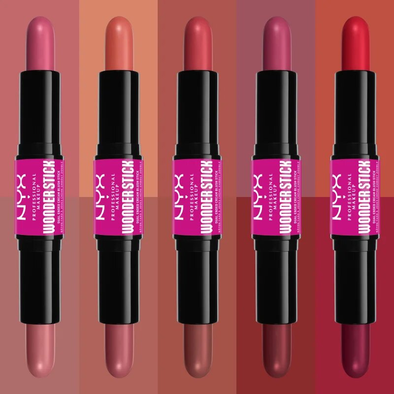 NYX Professional Makeup Wonder Stick Cream Blush oboustranná konturovací tyčinka odstín 03 Coral N Deep Peach 2x4 g