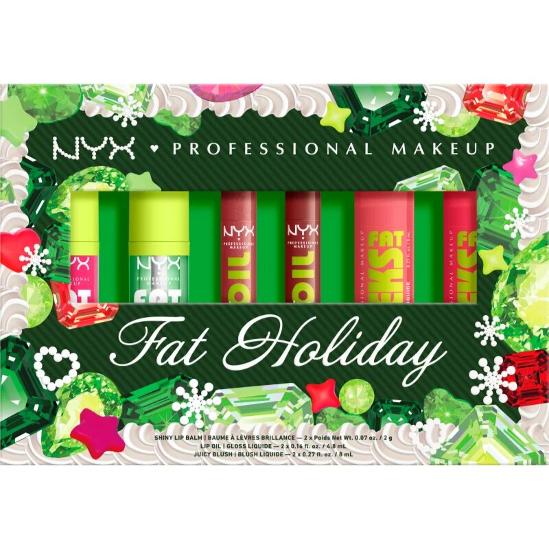 NYX Professional Makeup Xmas Fat Holiday dárková sada na rty 6 ks