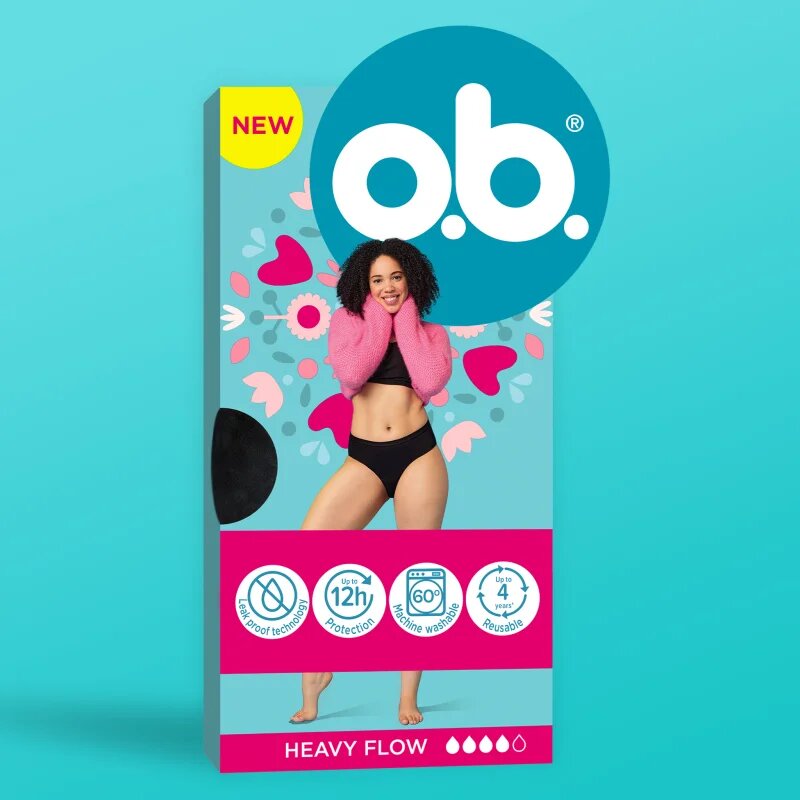 o.b. Classic menstruační kalhotky pro silnou menstruaci velikost M/L 1 ks
