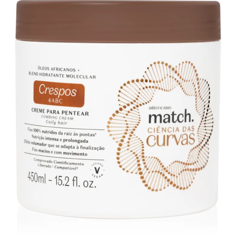 oBoticário Match. Science of Curves hydratační krém pro vlnité a kudrnaté vlasy 450 ml