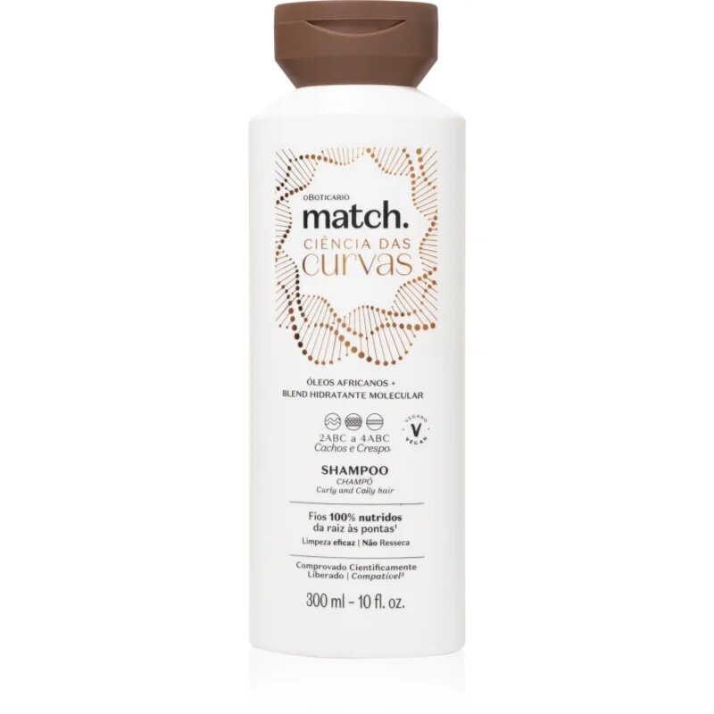 oBoticário Match. Science of Curves hydratační šampon pro vlnité a kudrnaté vlasy 300 ml
