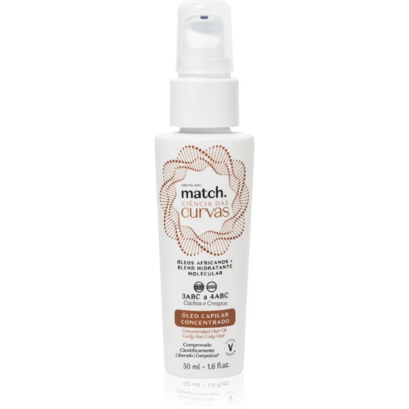 oBoticário Match. Science of Curves vlasový olej pro vlnité a kudrnaté vlasy 50 ml