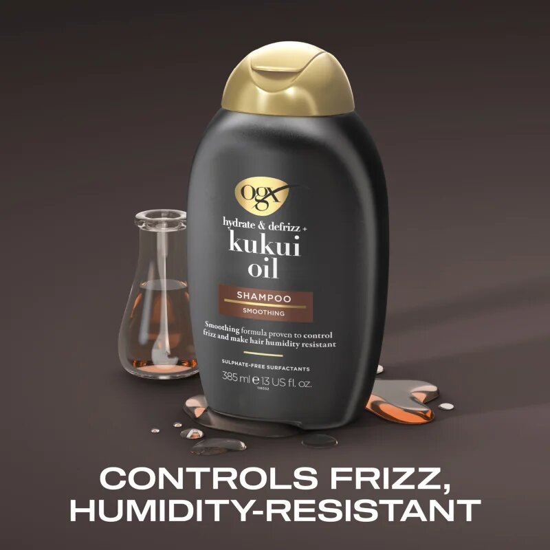 OGX Kukuí Oil hydratační šampon proti krepatění 385 ml