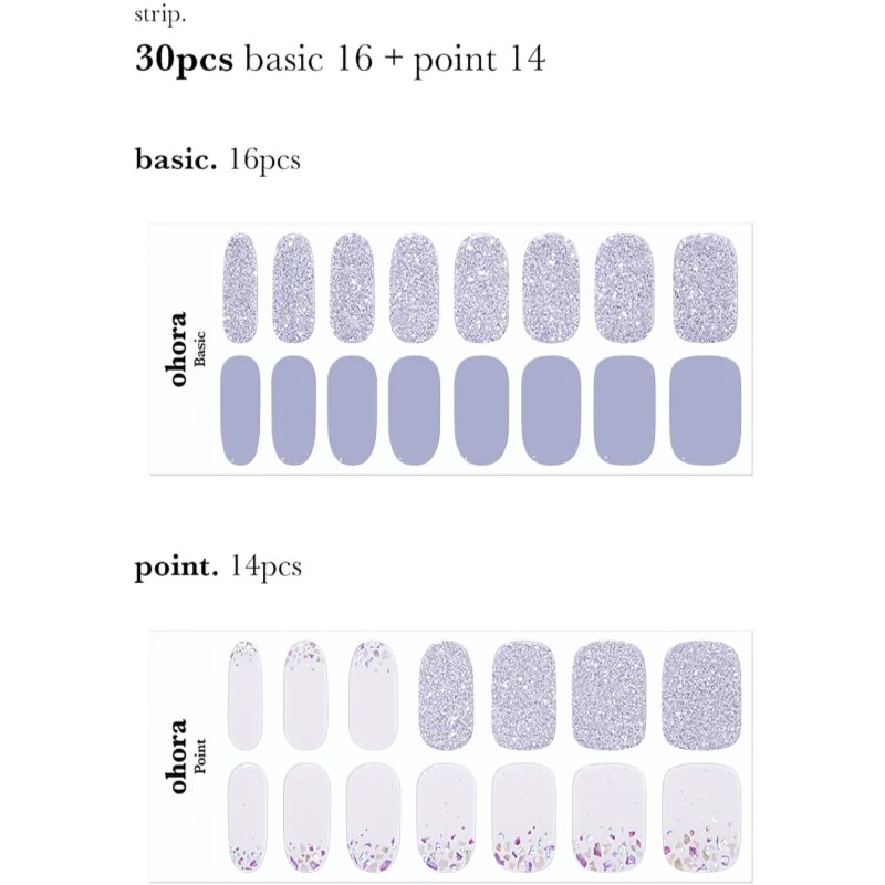 OHORA Gel Nail Sticker N Afterglow nálepky na nehty odstín ND-196 30 ks