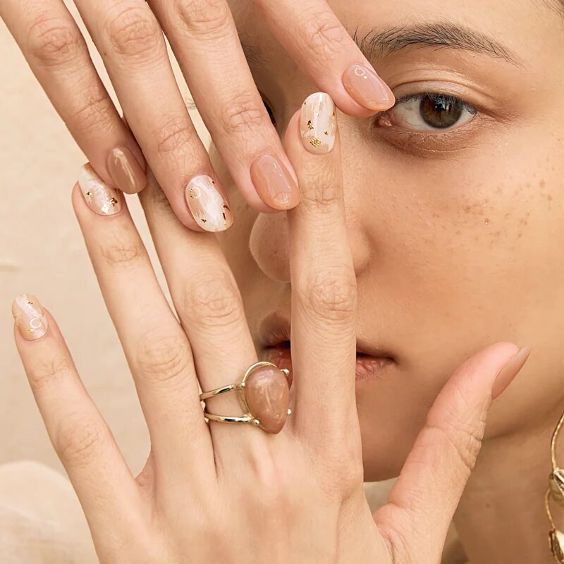 OHORA Gel Nail Sticker N Almond Blossom nálepky na nehty odstín ND-066 30 ks