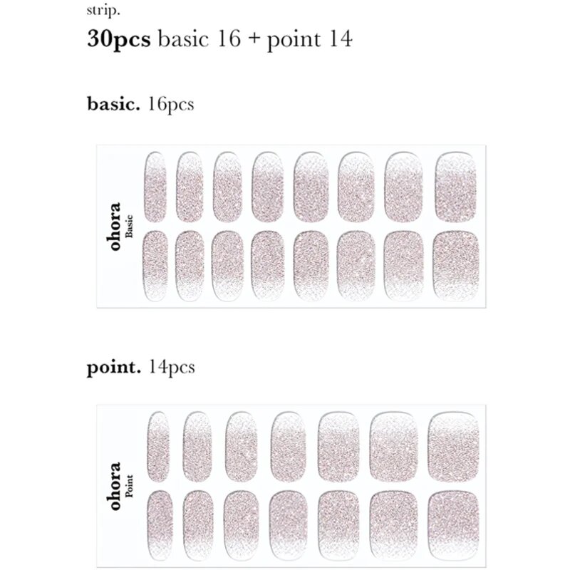 OHORA Gel Nail Sticker N Basic Nails no.3 nálepky na nehty odstín NBS-003 30 ks