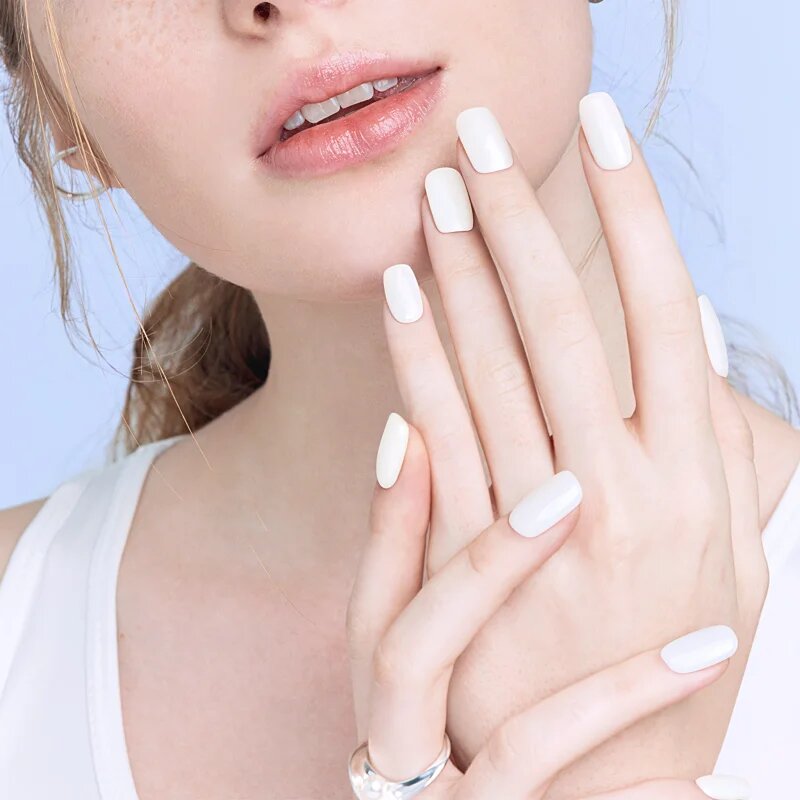 OHORA Gel Nail Sticker N Clean White nálepky na nehty odstín NB-048 1 ks