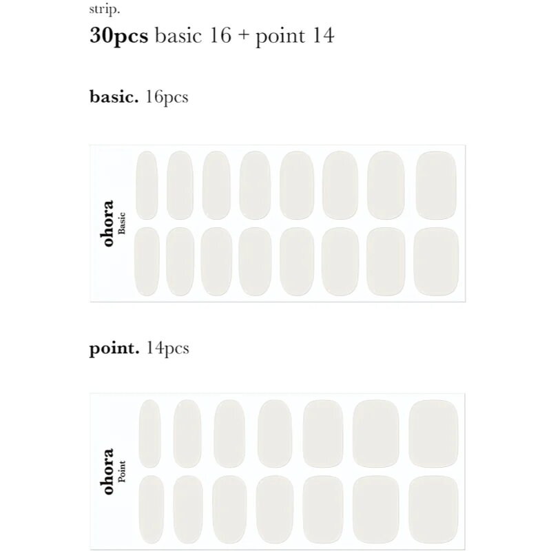 OHORA Gel Nail Sticker N Cream Cotton nálepky na nehty odstín NB-076 1 ks