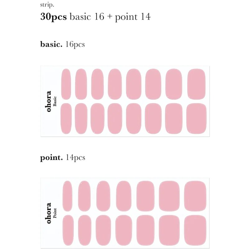 OHORA Gel Nail Sticker N Cream Pink nálepky na nehty odstín NB-090 1 ks