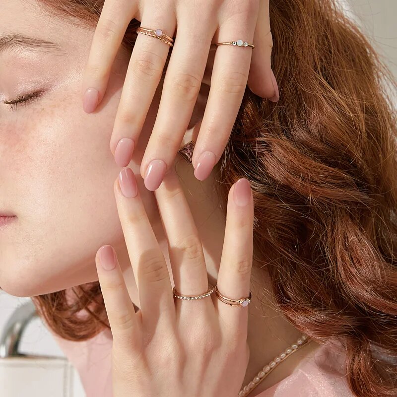 OHORA Gel Nail Sticker N Milk Rose nálepky na nehty odstín ND-173 1 ks
