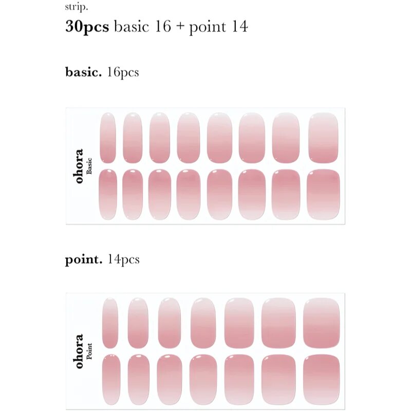 OHORA Gel Nail Sticker N Milk Rose nálepky na nehty odstín ND-173 1 ks
