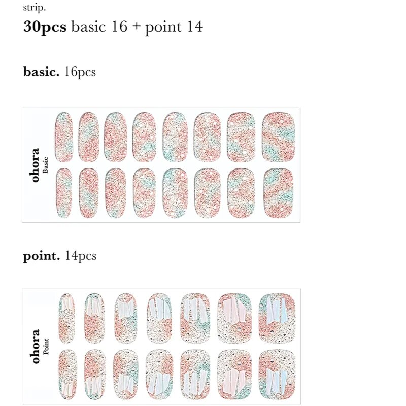 OHORA Gel Nail Sticker N Newtro no.1 nálepky na nehty odstín ND-097 1 ks