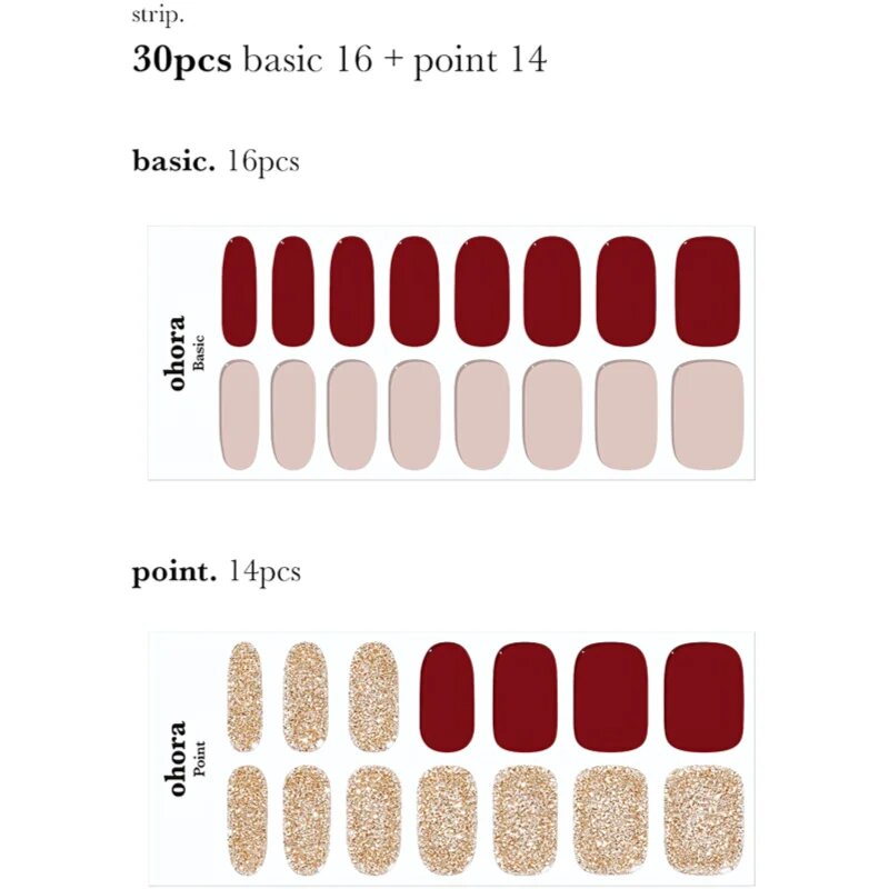 OHORA Gel Nail Sticker N Rosewood nálepky na nehty odstín ND-047 1 ks
