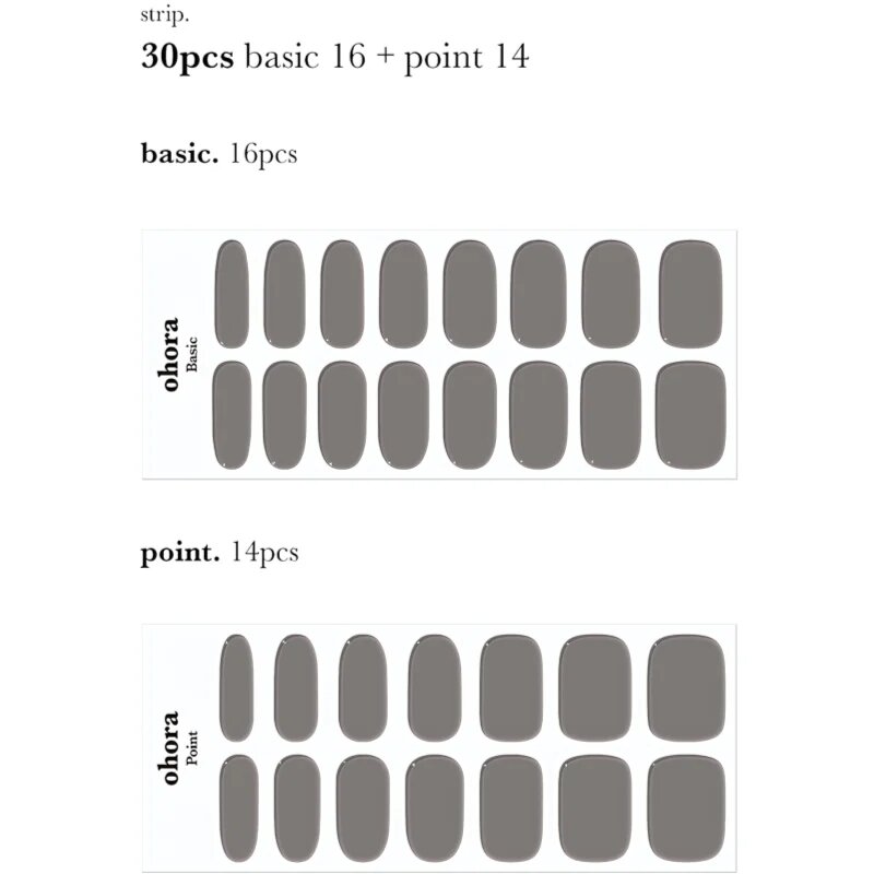 OHORA Gel Nail Sticker N Tint Black nálepky na nehty odstín NB-068 1 ks