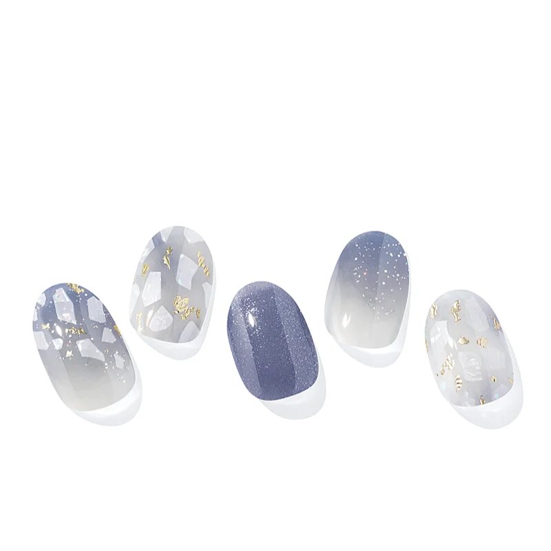 OHORA Semi Cured Gel Nail Strips N Gleam Blue nálepky na nehty odstín ND-079-J 1 ks