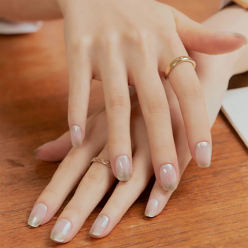 OHORA Semi Cured Gel Nail Strips N Gold Fog nálepky na nehty odstín ND-440 1 ks