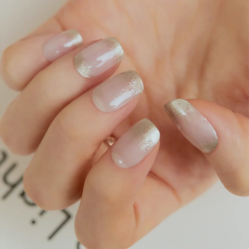 OHORA Semi Cured Gel Nail Strips N Gold Fog nálepky na nehty odstín ND-440 1 ks