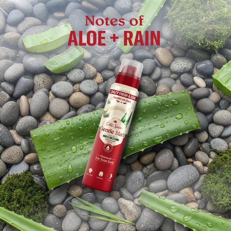 Old Spice Gentle Man's Aloe & Rain deodorant ve spreji bez obsahu hliníku 140 ml