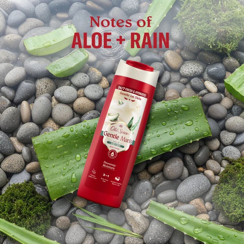 Old Spice Gentle Man's Aloe & Rain sprchový gel 3 v 1 400 ml