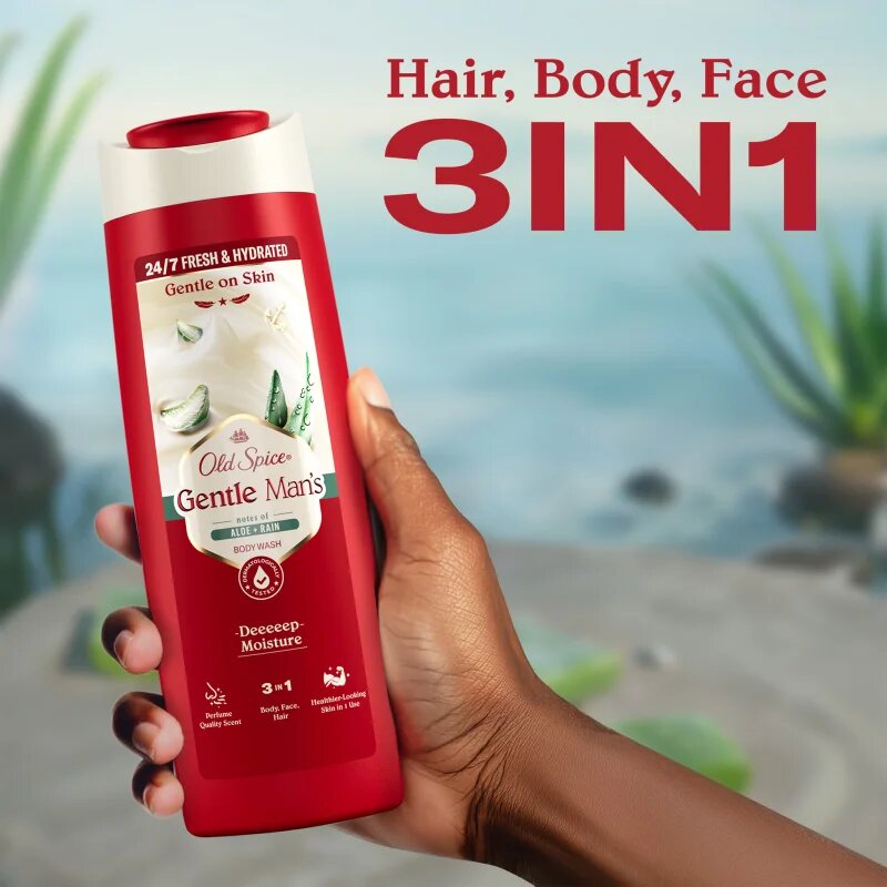 Old Spice Gentle Man's Aloe & Rain sprchový gel 3 v 1 400 ml