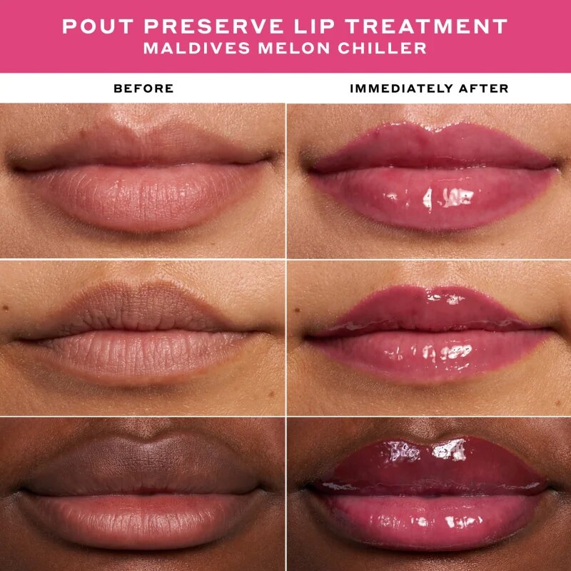 OLEHENRIKSEN Pout Preserve Chillers hydratační lesk na rty s chladivým účinkem odstín Grenada Guava 12 ml