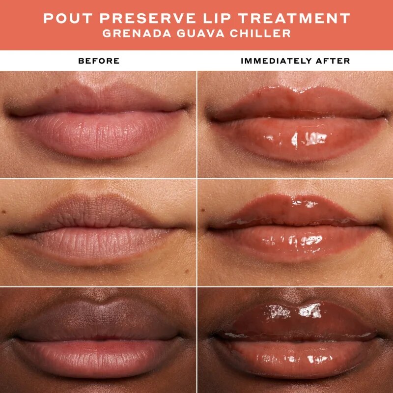 OLEHENRIKSEN Pout Preserve Chillers hydratační lesk na rty s chladivým účinkem odstín Grenada Guava 12 ml