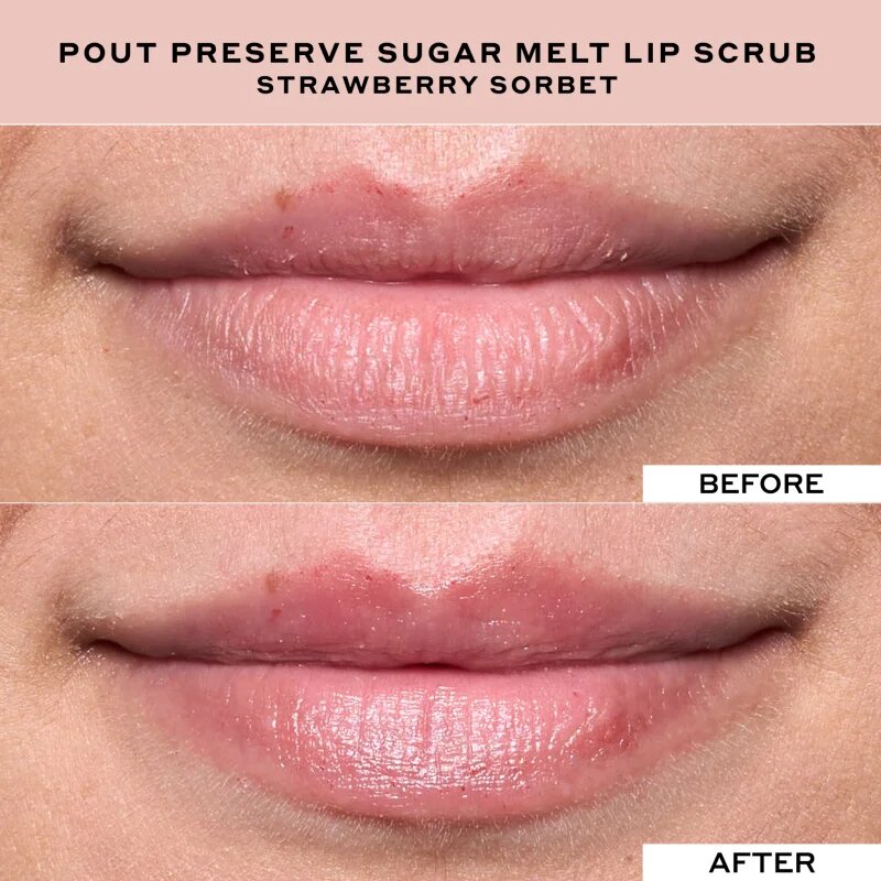 OLEHENRIKSEN Pout Preserve Sugar Melt Exfoliating Lip Scrub cukrový peeling na rty odstín Strawberry Sorbet 8 g