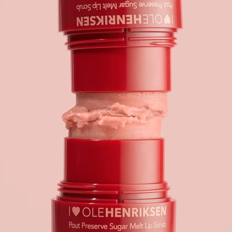 OLEHENRIKSEN Pout Preserve Sugar Melt Exfoliating Lip Scrub cukrový peeling na rty odstín Strawberry Sorbet 8 g