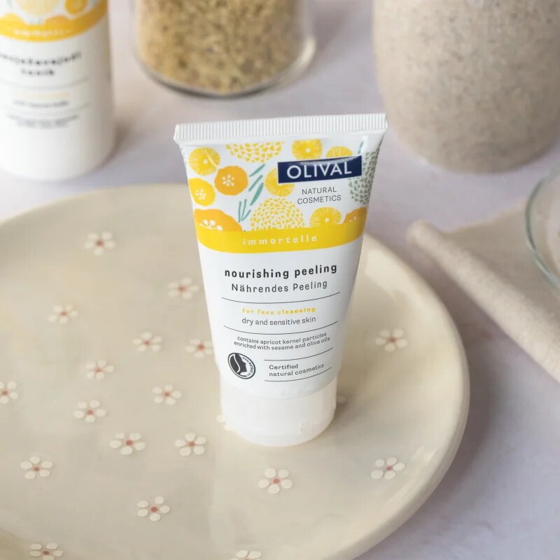 Olival Immortelle Nourishing Peeling jemný pleťový peeling pro suchou a citlivou pokožku 75 ml