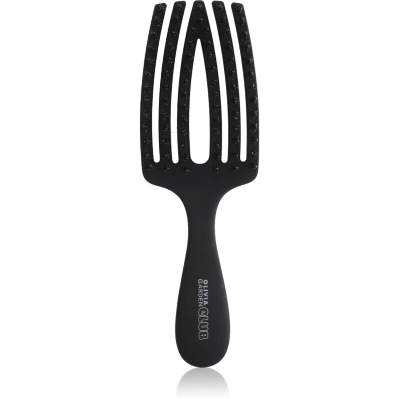 Olivia Garden Club The Nomad Detangling&Shine Fingerbrush​ plochý kartáč na vlasy Black 1 ks