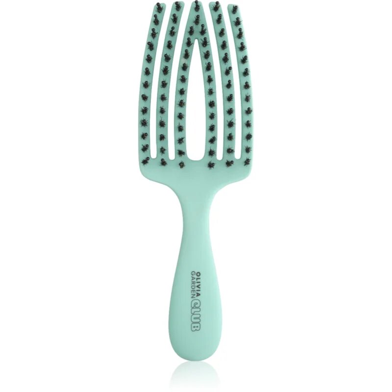Olivia Garden Club The Nomad Detangling&Shine Fingerbrush​ plochý kartáč na vlasy Mint 1 ks