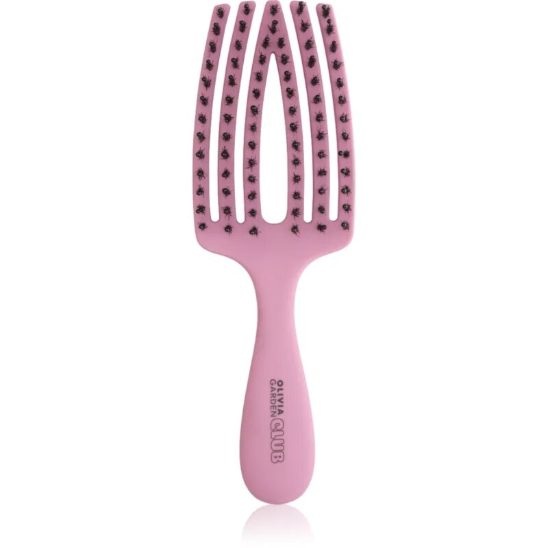 Olivia Garden Club The Nomad Detangling&Shine Fingerbrush​ plochý kartáč na vlasy Pink 1 ks