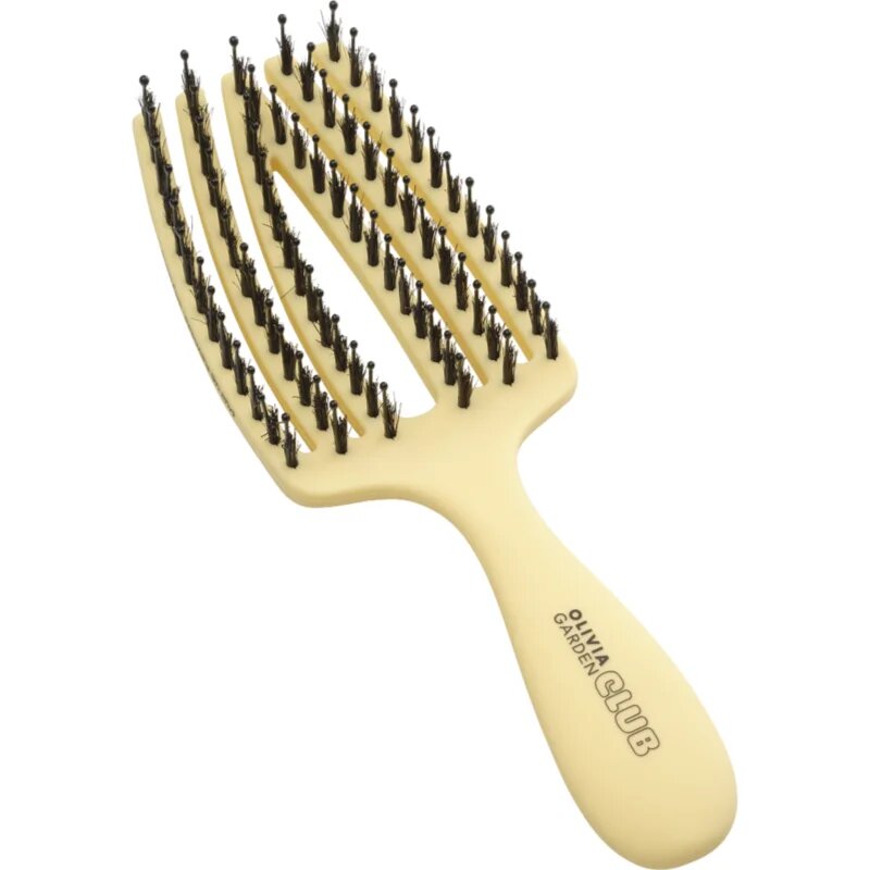 Olivia Garden Club The Nomad Detangling&Shine Fingerbrush​ plochý kartáč na vlasy Yellow 1 ks