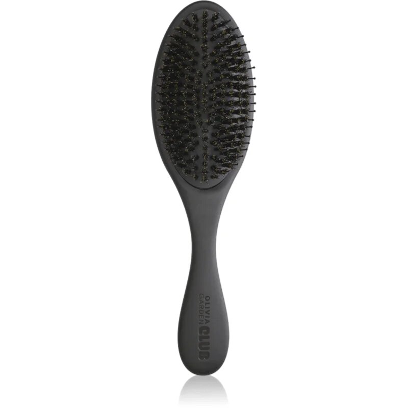 Olivia Garden Club The Reset Detangling&Shine Hairbrush plochý kartáč s pouzdrem Black 1 ks