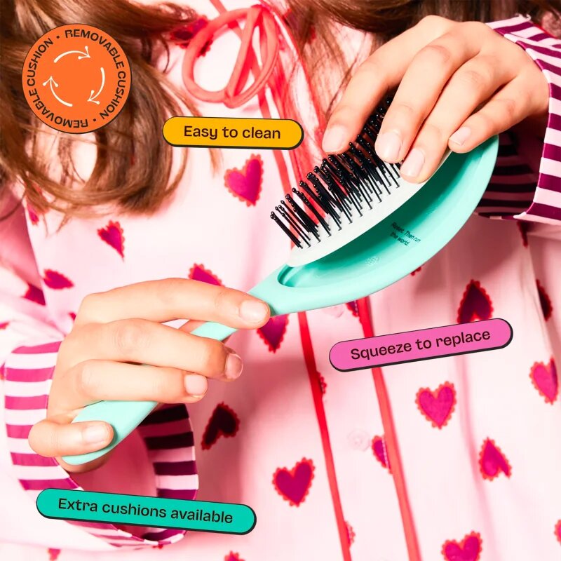 Olivia Garden Club The Reset Detangling&Shine Hairbrush plochý kartáč s pouzdrem Mint 1 ks