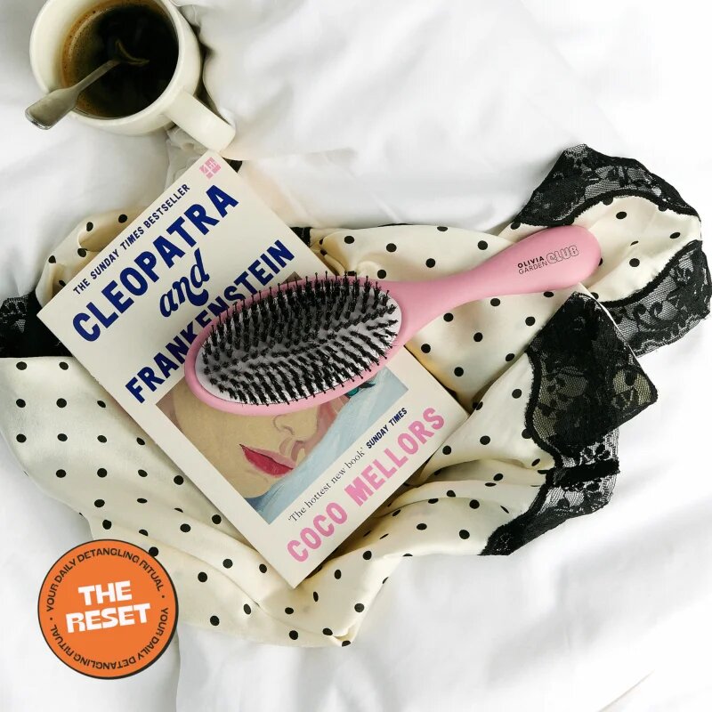 Olivia Garden Club The Reset Detangling&Shine Hairbrush plochý kartáč s pouzdrem Pink 1 ks